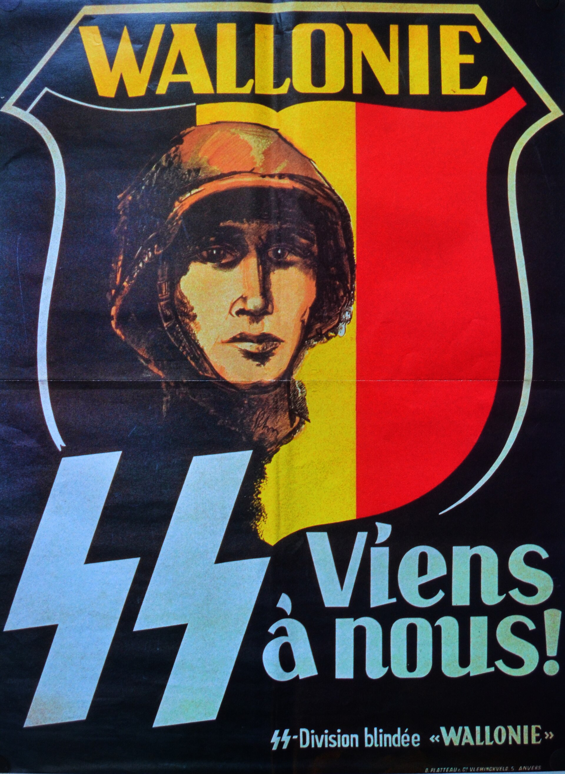 Affiche de propagande Waffen-SS : SS-Division blindée Wallonie